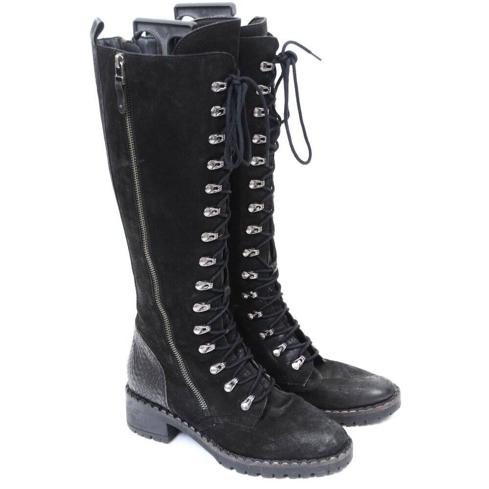 Vintage Foundry Co. Women's 7.5 Henrietta Leather Tall Boots Goth Punk Witchy